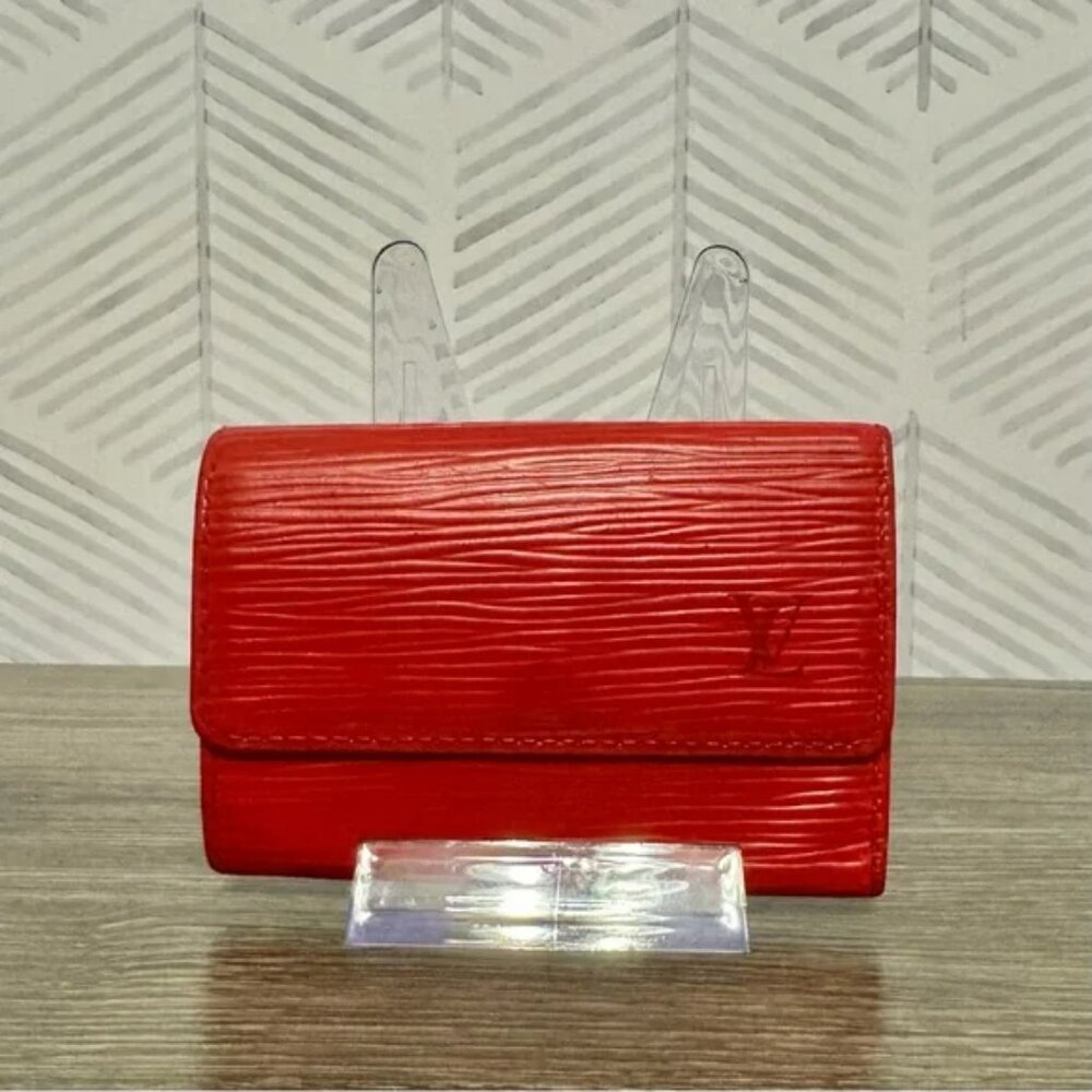 Louis Vuitton Red Epi Leather Compact Key & Card Holder